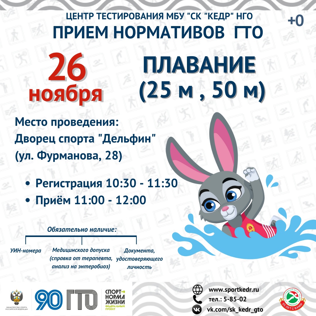 Норматив Комплекса ГТО "Плавание"