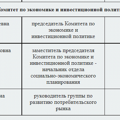 Комитет по экономике и инвестиционной политике